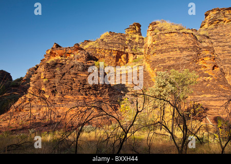 Sunrise sulla scarpata robusti in Mirima National Park, Kununurra, Kimberley, Australia occidentale Foto Stock