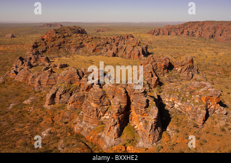 Vista aerea, pasticciare Bungles, Parco Nazionale di Purmululu, Kimberley, Australia occidentale Foto Stock