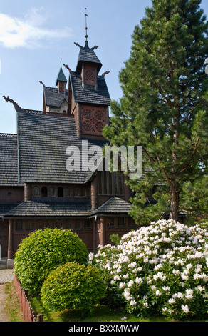 Tempio di Wang (Chiesa del Nostro Salvatore di montagna) - protestanti chiesa parrocchiale a Karpacz, Polonia Foto Stock