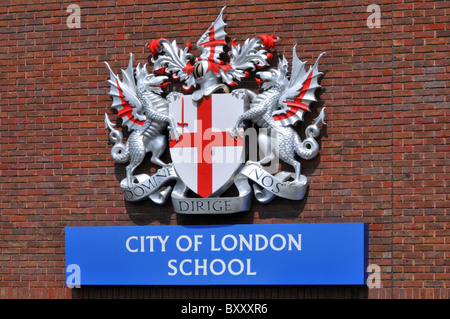 City of London School segno e stemma England Regno Unito Foto Stock