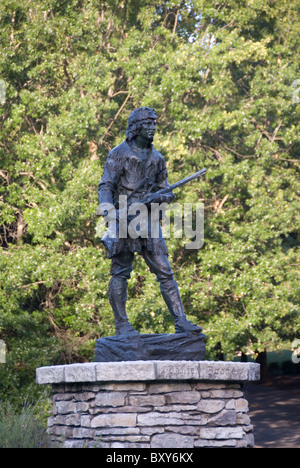 Daniel Boone statua; Cherokee Park; Louisville Kentucky negli Stati Uniti Foto Stock
