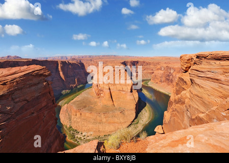 Il famoso magnifico e pericoloso Horseshoe Canyon nel deserto di pietra riserva Navajo Foto Stock