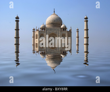 Una vista astratta del Taj Mahal in India Foto Stock