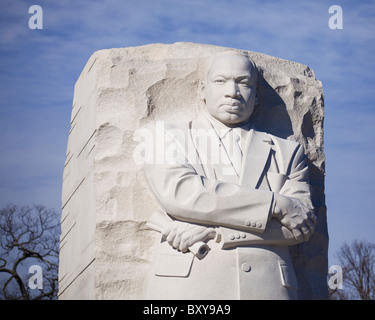 Close up di Martin Luther King statua in Washington DC, Stati Uniti d'America Foto Stock