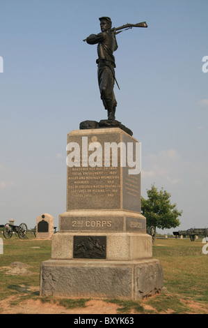 Memoriale per la 72Pennsylvania fanteria, Gettysburg National Military Park, Pennsylvania, Stati Uniti. Foto Stock