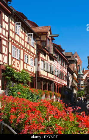 Graticcio casa in Meersburg, Lago di Costanza, Baden-Wuerttemberg, Germania Foto Stock