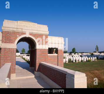 Cimitero di guerra, Ypres, Fiandre Occidentali, Belgio Foto Stock