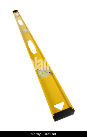 Il livello di costruzione su sfondo bianco Foto Stock