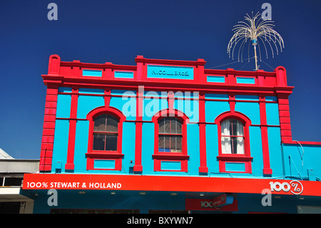 Edificio storico facciata, Burnett Street, Ashburton, Canterbury, Isola del Sud, Nuova Zelanda Foto Stock