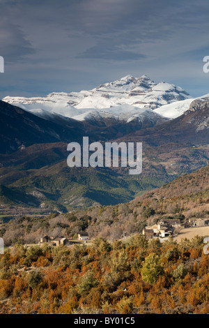 Las tres Sorores picchi -Añisclo, Monte Perdido e Marboré- , il Parco Nazionale di Ordesa e Monte Perdido, Huesca, Spagna Foto Stock