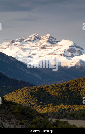 Las tres Sorores picchi -Añisclo, Monte Perdido e Marboré- , il Parco Nazionale di Ordesa e Monte Perdido, Huesca, Spagna Foto Stock