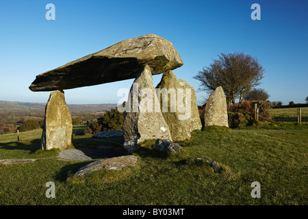 Pentre Ifan, neolitico camera di sepoltura, Pembrokeshire, West Wales, Regno Unito Foto Stock