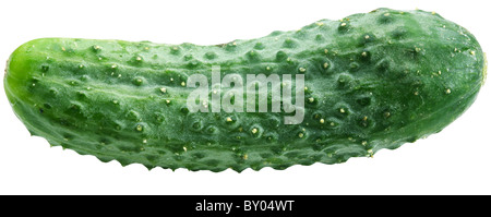 Immagine di cetriolo su sfondo bianco. Il file contiene un percorso di taglio. Foto Stock