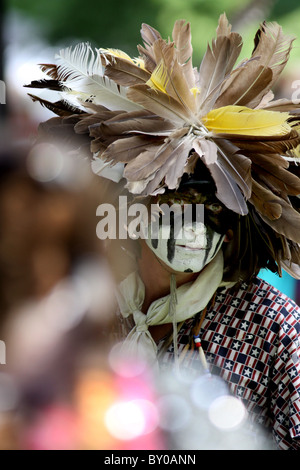 Native American Dancer Pow Wow fort antico Ohio Foto Stock