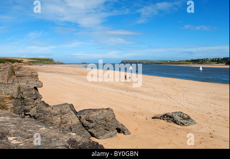 St Georges ben beach a Padstow in Cornovaglia, Regno Unito Foto Stock
