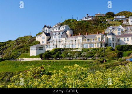 Il Watersfeet Hotel nel villaggio di Mortehoe vicino a Woolacombe, Devon, Inghilterra. Foto Stock