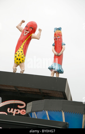 Superdawg landmark drive in hamburger e hotdog stand su Chicago il lato nord ovest in Norwood Park. Foto Stock