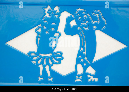 Segno del banco a Superdawg drive in hamburger hotdog stand su Chicago il lato nord ovest Foto Stock