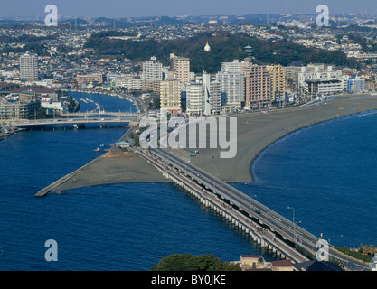 Enoshima grande ponte e Enoshima Benten Bridge, Fujisawa, Kanagawa, Giappone Foto Stock