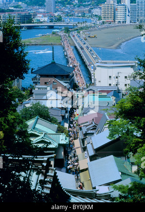 Approccio al Santuario di Enoshima, Fujisawa, Kanagawa, Giappone Foto Stock