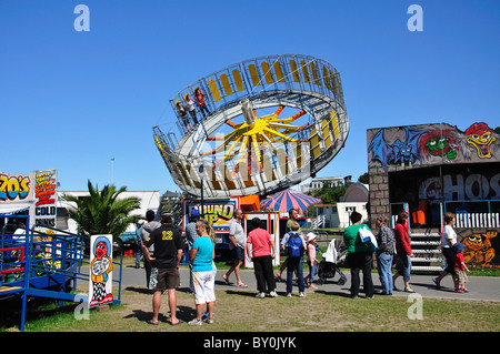 Giostre a Caroline Bay Festival, Caroline Bay, Timaru, Canterbury sud, regione di Canterbury, Isola del Sud, Nuova Zelanda Foto Stock