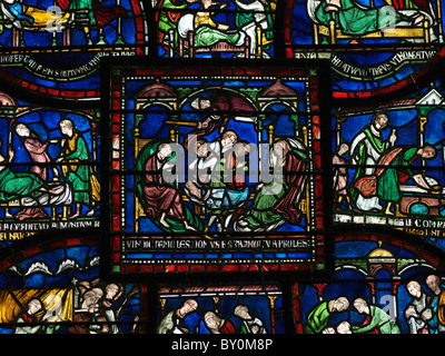 Canterbury Kent England Canterbury Cathedral Vetrata della peste in casa di Sir Giordania Fitz-eisulf 1220 Foto Stock