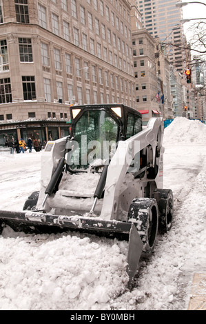 Tempesta di neve, Dicembre 26, 2010, New York City, la Fifth Avenue, 59th Street prossimità, Manhattan Foto Stock