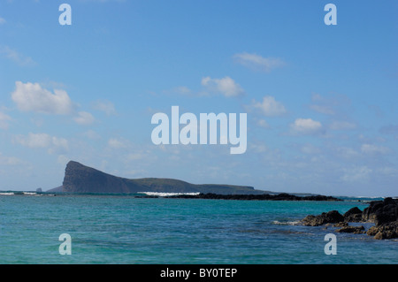 Coin de Mire isola, a nord dell'isola di Mauritius Foto Stock