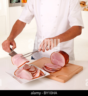 CHEF prosciutto per affettare Foto Stock