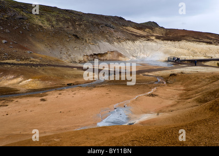 Krísuvík, geotermica ricco a molla sul composto di zolfo, Islanda Foto Stock