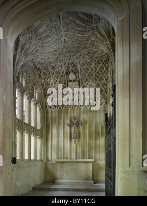 Abbazia di Bath, Birde Chantry cappella, 1515 con ventola vaulting. Foto Stock