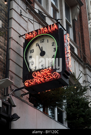 Bar Italia segno, Soho, Londra. Foto Stock