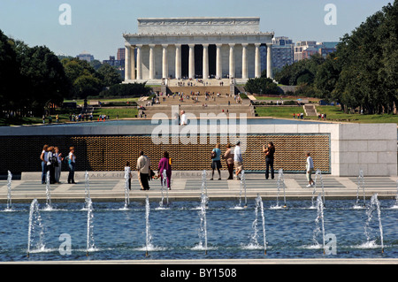 Washington National Mall con il Lincoln Memorial, Washington D.C., Stati Uniti d'America Foto Stock