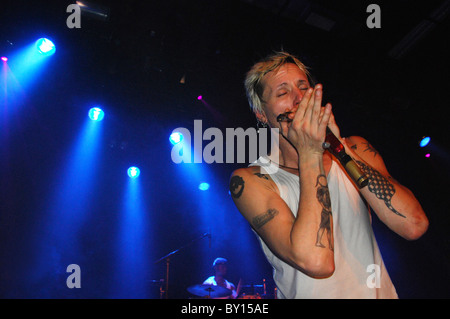 Harmonica player Jason Ricci al Bosuil, Weert Olanda, Dicembre 2009 Foto Stock