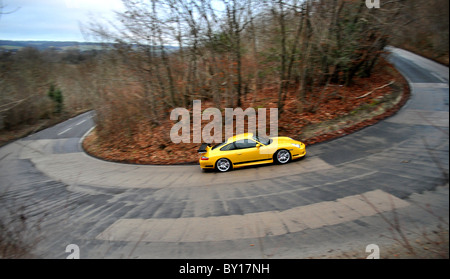 Porsche 911 GT3 giallo Foto Stock