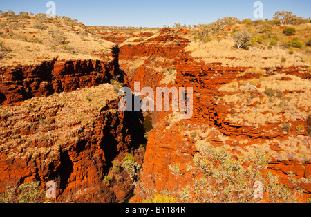 Weano Gorge da Oxer Lookout, Karilini National Park, Pilbara, Australia occidentale Foto Stock