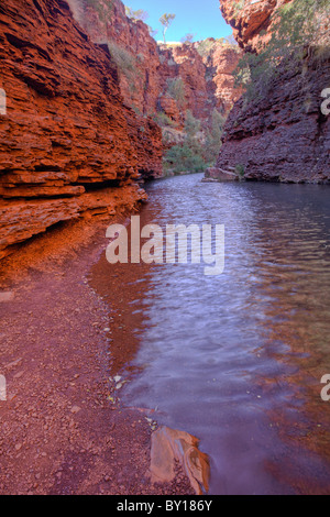 Waterhole in Weano Gorge, Karijini National Park, Pilbara, Australia occidentale Foto Stock