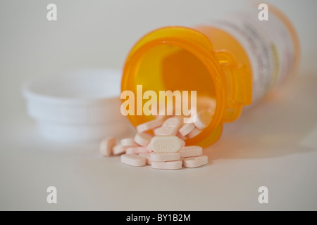 Il Warfarin (questi quelli fabbricati da Taro) pillole. Foto Stock