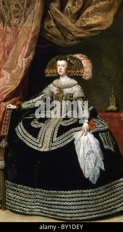 Mariana dell'Austria (1634-1696) da Diego Velázquez de Silva (1599-1660). Museo del Prado. Madrid. Spagna. Foto Stock