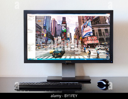 Google Earth Street View image di Times Square a New York. Foto Stock