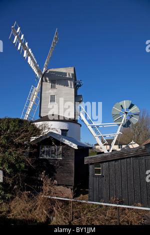 Verde Saxted Windmill SuffolkSaxted Mill Foto Stock