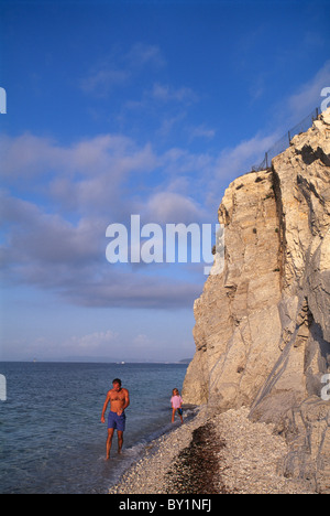 Capo Bianco vicino a Portoferraio, Isola d'Elba, Italia Foto Stock