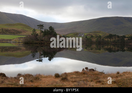 Walker al Lago Cregennen vicino a Caernarfon in Galles Foto Stock