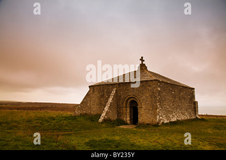 Inghilterra, Dorset, St Aldhelm Cappella del. In questa isolata cappella dedicata a San Aldhelm, primo Vescovo di Sherborne, sorge su Foto Stock