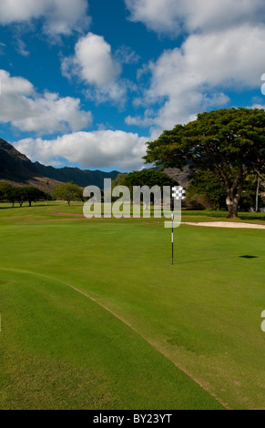 Hawaii golf foro 18 a Makaha Resort in Oahu in Waianae Foto Stock