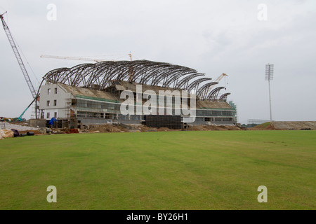 Mahinda Rajapakse International Cricket Stadium a Sooriyawewa, Hambantota, ICC World Cup foto scattata il 10 Gen 2010. Foto Stock