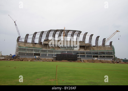 Mahinda Rajapakse International Cricket Stadium a Sooriyawewa, Hambantota, ICC World Cup foto scattata il 10 Gen 2010. Foto Stock