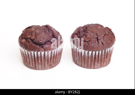 Due chip di cioccolato muffin Foto Stock