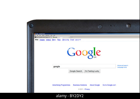 Esecuzione di una ricerca su google, REGNO UNITO Foto Stock