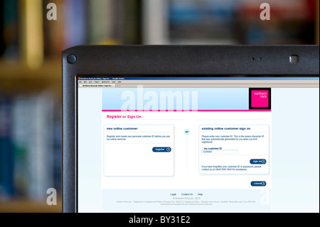 Accesso a Internet Banking sul Northern Rock sito web, REGNO UNITO Foto Stock